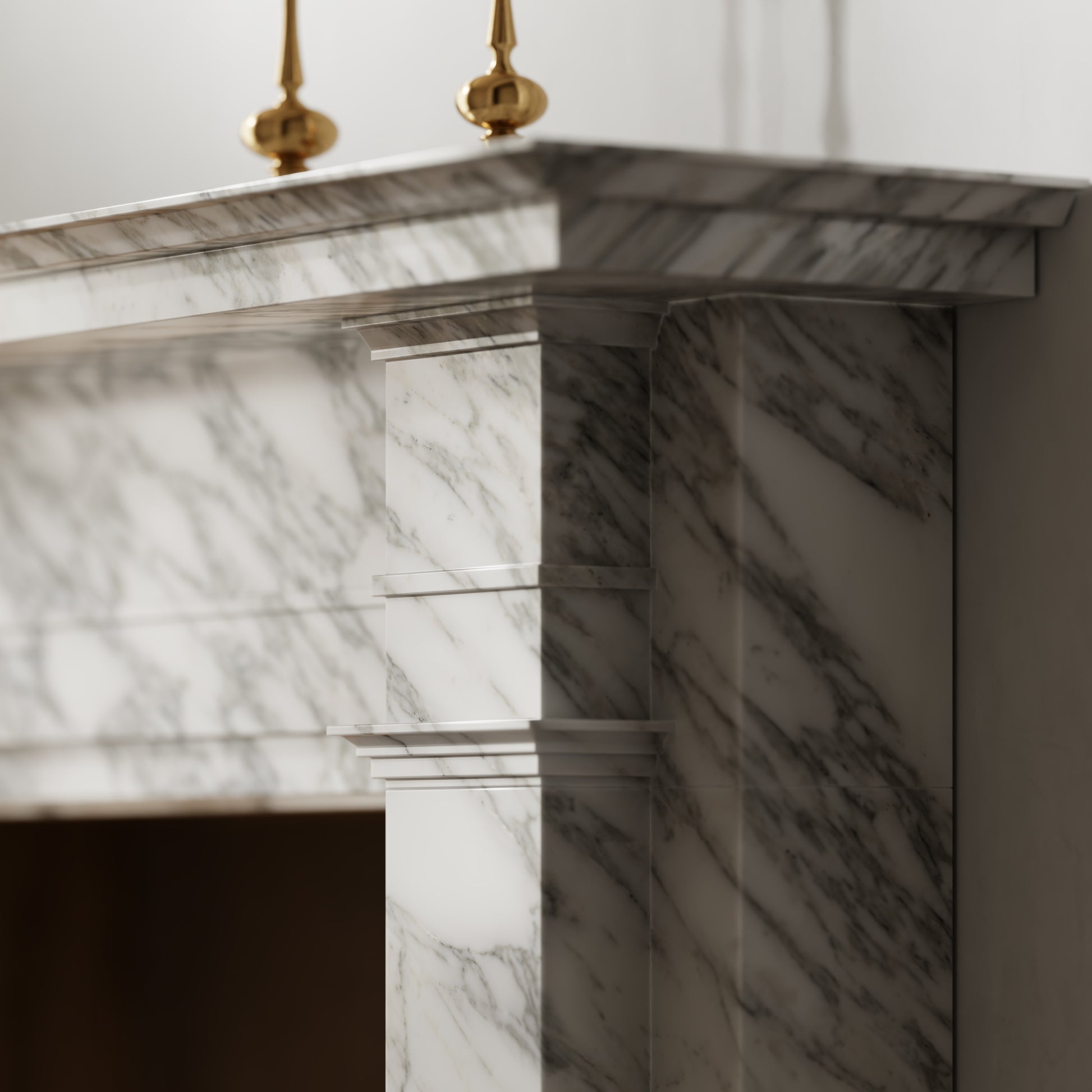 Renais Arabescato Honed Marble Fireplace 1900mm
