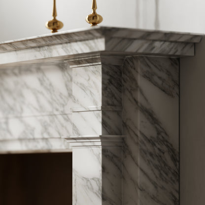 Renais Arabescato Honed Marble Fireplace 1900mm