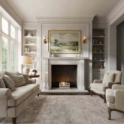 Renais Beige Limestone Honed Marble Fireplace 1900mm