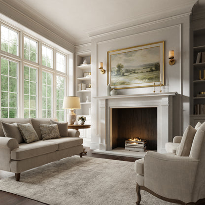 Renais Beige Limestone Honed Marble Fireplace 1900mm