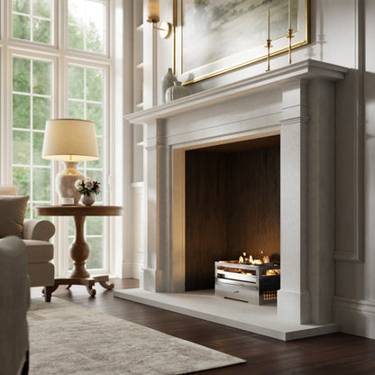 Renais Beige Limestone Honed Marble Fireplace 1900mm