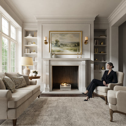 Renais Beige Limestone Honed Marble Fireplace 1900mm