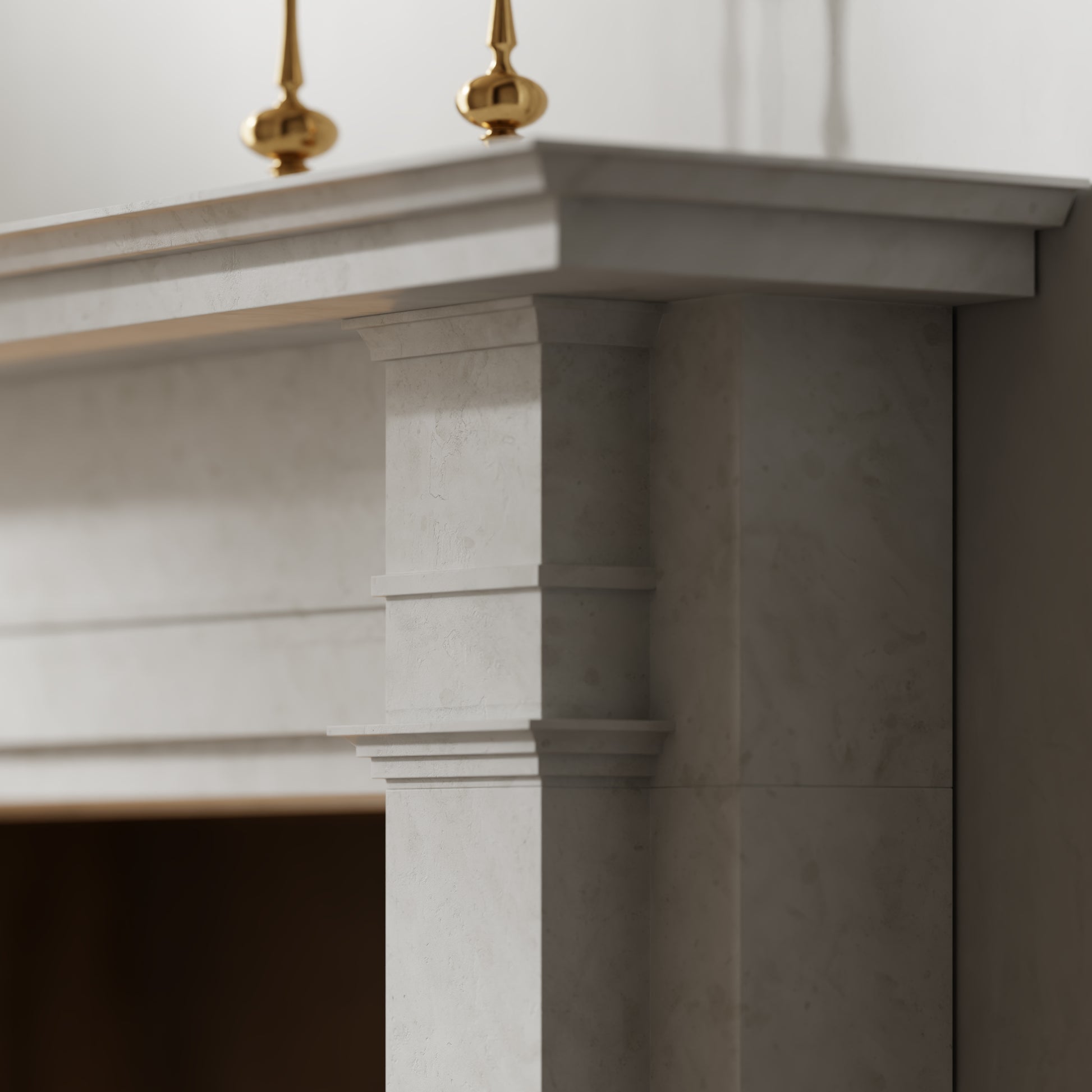 Renais Beige Limestone Honed Marble Fireplace 1900mm