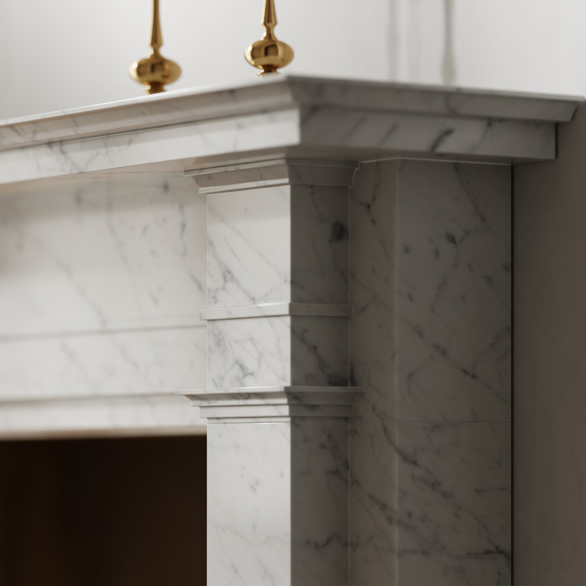 Renais Carrara Honed Marble Fireplace 1900mm