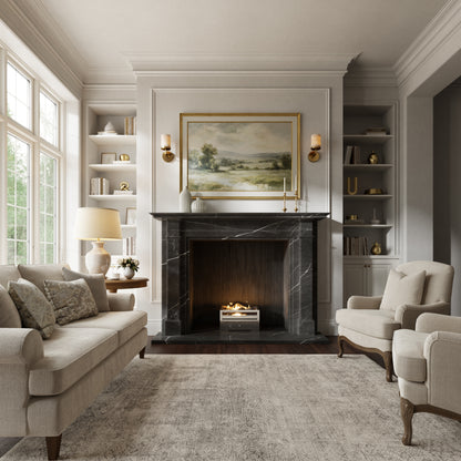 Renais Pietra Grey Honed Marble Fireplace 1900mm