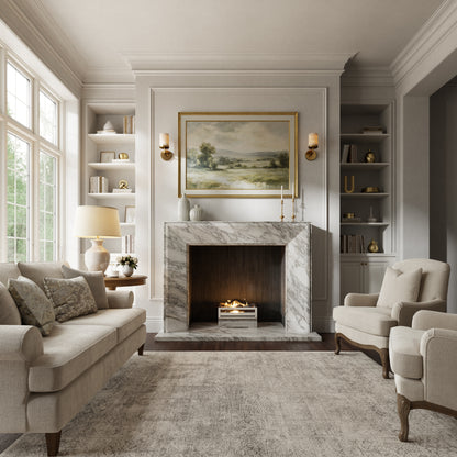 Reve Arabescato Honed Marble Fireplace 1600mm