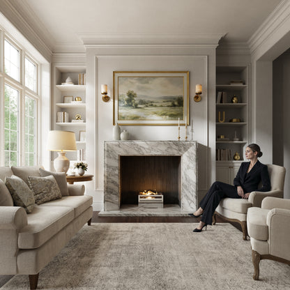Reve Arabescato Honed Marble Fireplace 1600mm