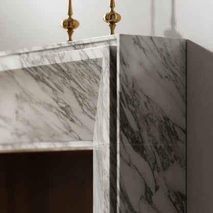 Reve Arabescato Honed Marble Fireplace 1600mm