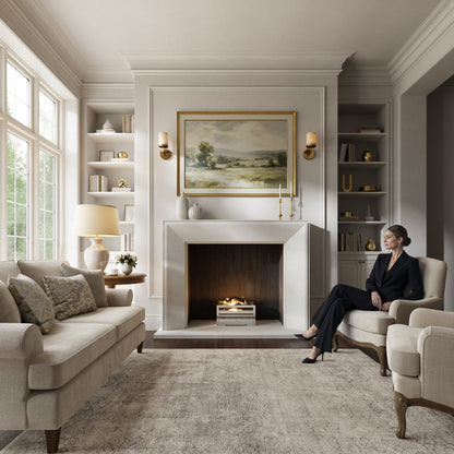 Reve Beige Limestone Honed Marble Fireplace 1600mm