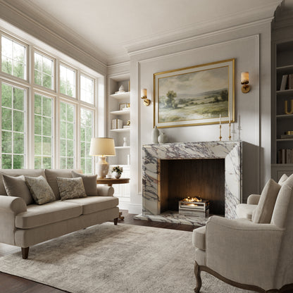 Reve Calacatta Viola Honed Marble Fireplace 1600mm