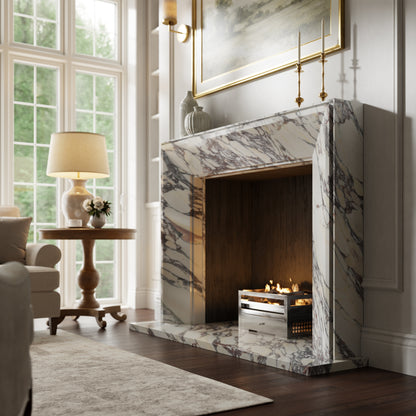 Reve Calacatta Viola Honed Marble Fireplace 1600mm