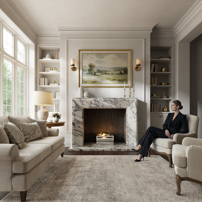 Reve Calacatta Viola Honed Marble Fireplace 1600mm