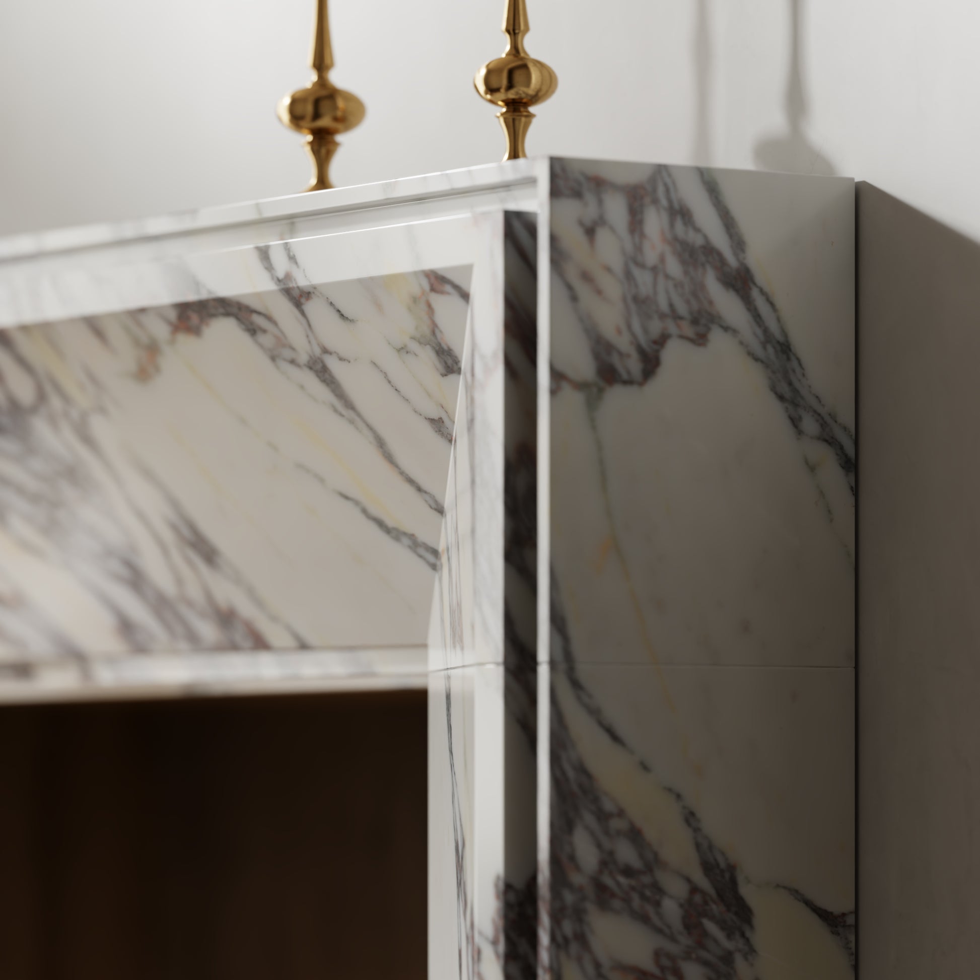 Reve Calacatta Viola Honed Marble Fireplace 1600mm