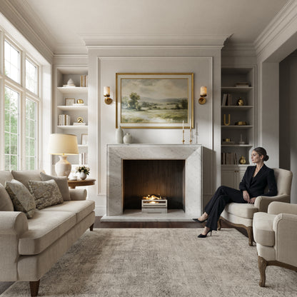 Reve Carrara Honed Marble Fireplace 1600mm