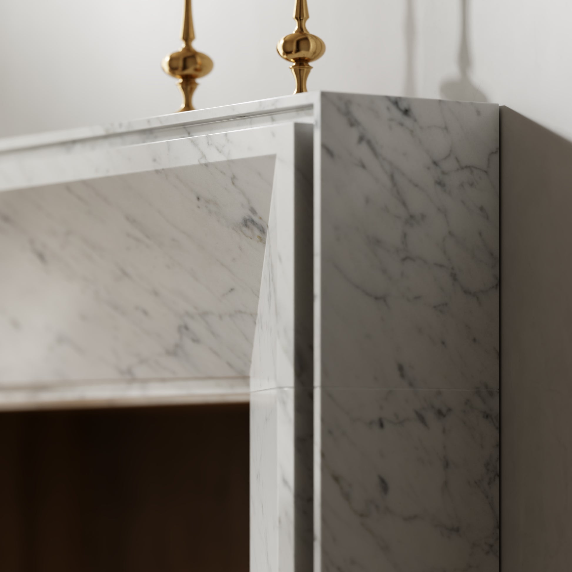 Reve Carrara Honed Marble Fireplace 1600mm