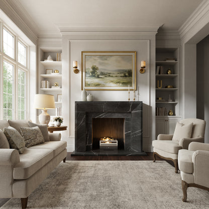 Reve Pietra Grey Honed Marble Fireplace 1600mm