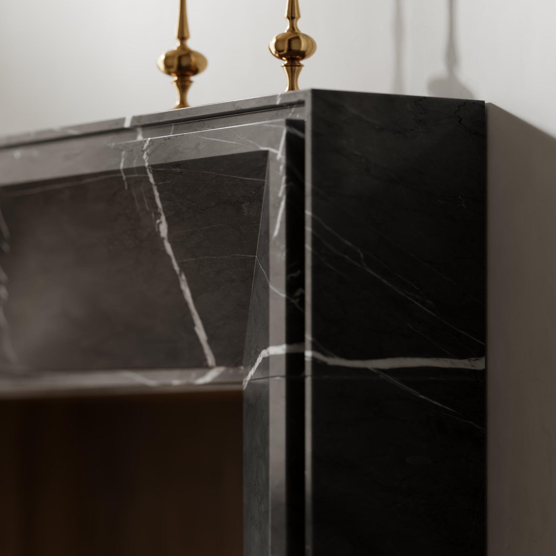 Reve Pietra Grey Honed Marble Fireplace 1600mm