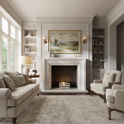 Valois Beige Limestone Honed Marble Fireplace 1700mm