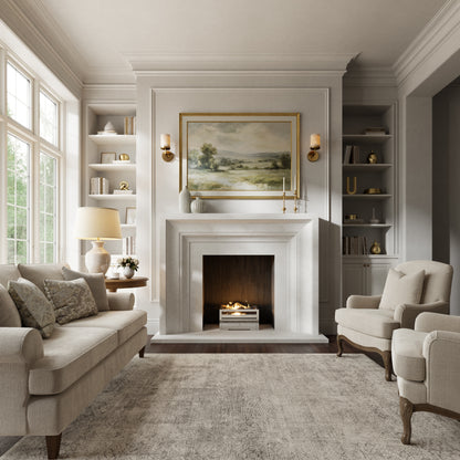 Valois Beige Limestone Honed Marble Fireplace 1700mm