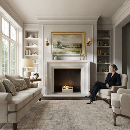 Valois Beige Limestone Honed Marble Fireplace 1700mm
