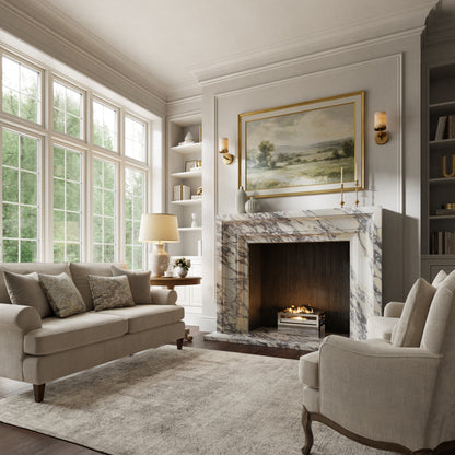 Valois Calacatta Viola Honed Marble Fireplace 1700mm