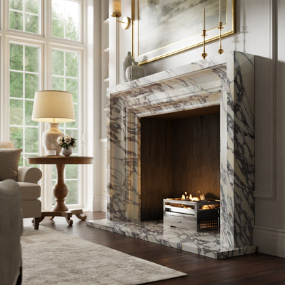 Valois Calacatta Viola Honed Marble Fireplace 1700mm