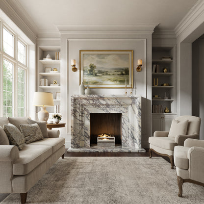 Valois Calacatta Viola Honed Marble Fireplace 1700mm