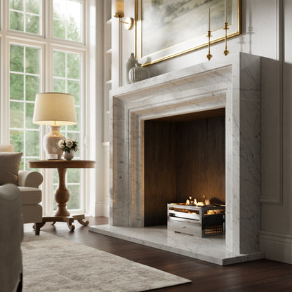 Valois Carrara Honed Marble Fireplace 1700mm