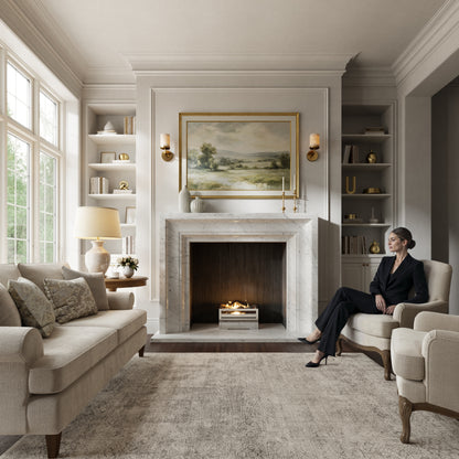 Valois Carrara Honed Marble Fireplace 1700mm