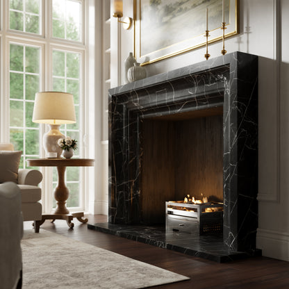 Valois Nero Marquina Honed Marble Fireplace 1700mm