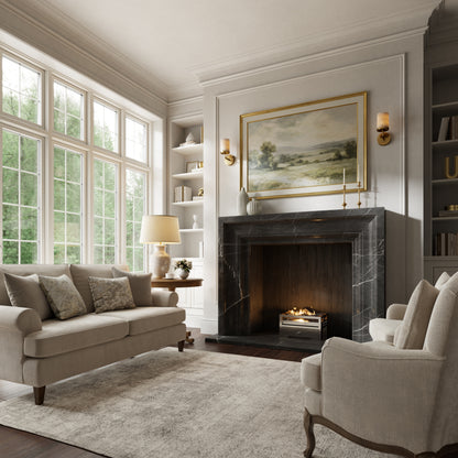 Valois Pietra Grey Honed Marble Fireplace 1700mm