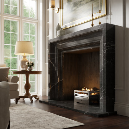 Valois Pietra Grey Honed Marble Fireplace 1700mm