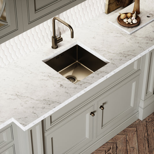 Flow Single Lever Kitchen Mixer Tap Brushed Bronze