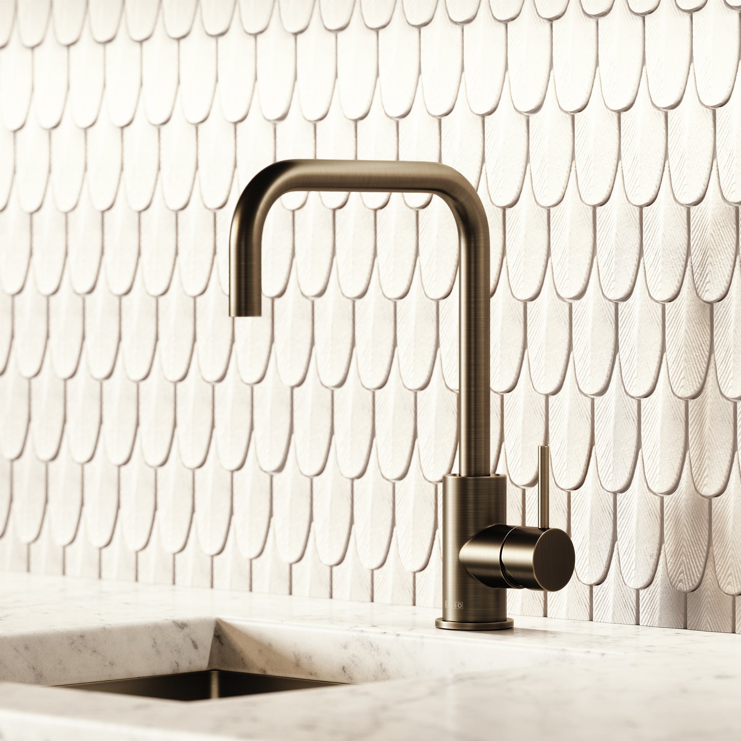 Flow Single Lever Kitchen Mixer Tap Brushed Bronze