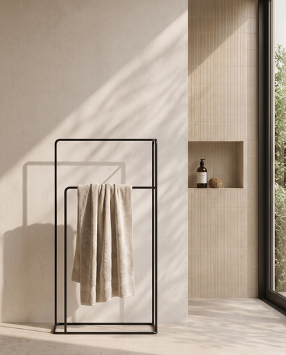 Matte Black Freestanding Towel Rail