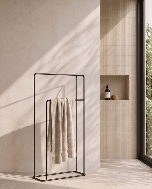 Matte Black Freestanding Towel Rail