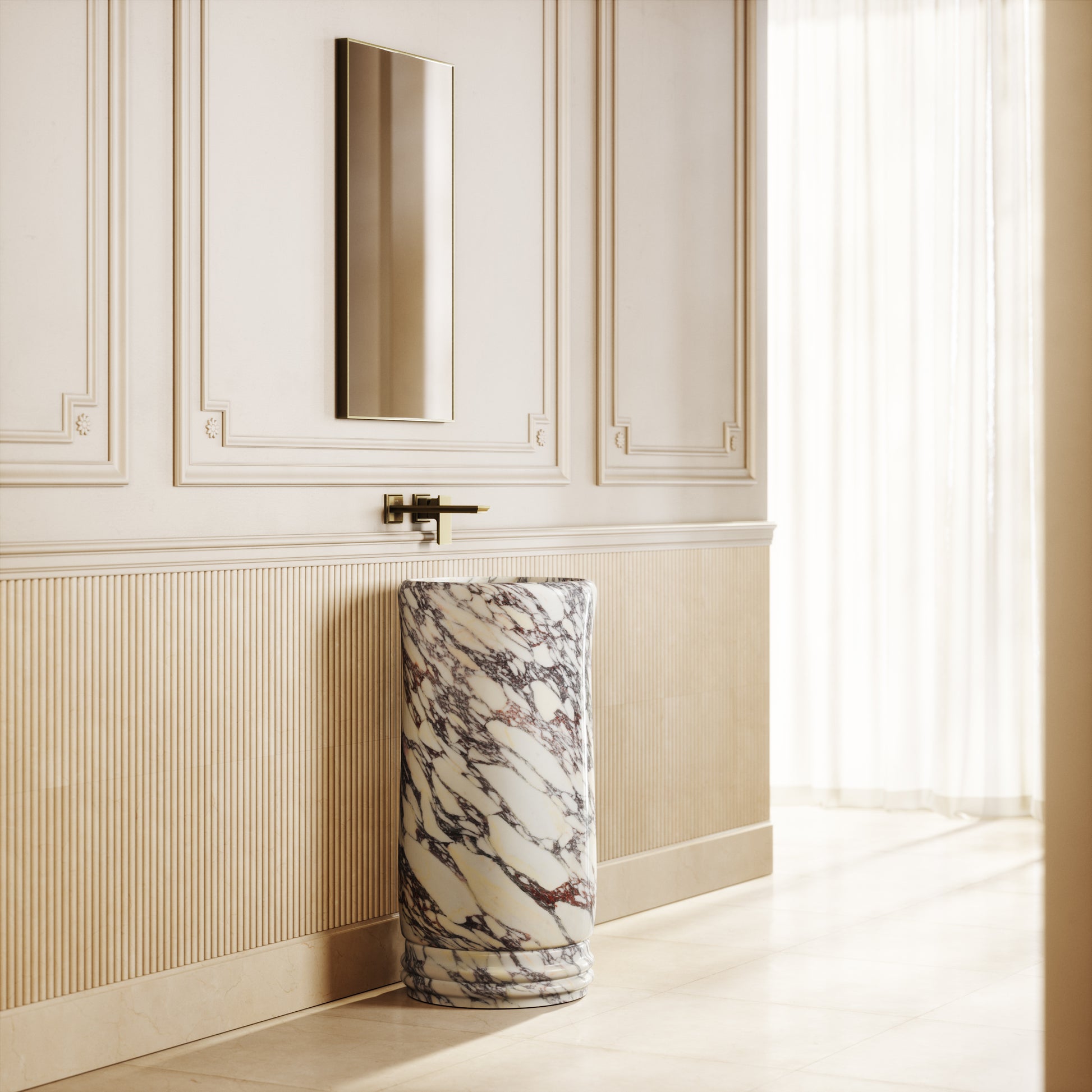 Grandeur Calacatta Viola Marble Freestanding Basin 400mm