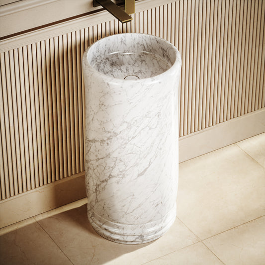 Grandeur Carrara Marble Freestanding Basin 400mm