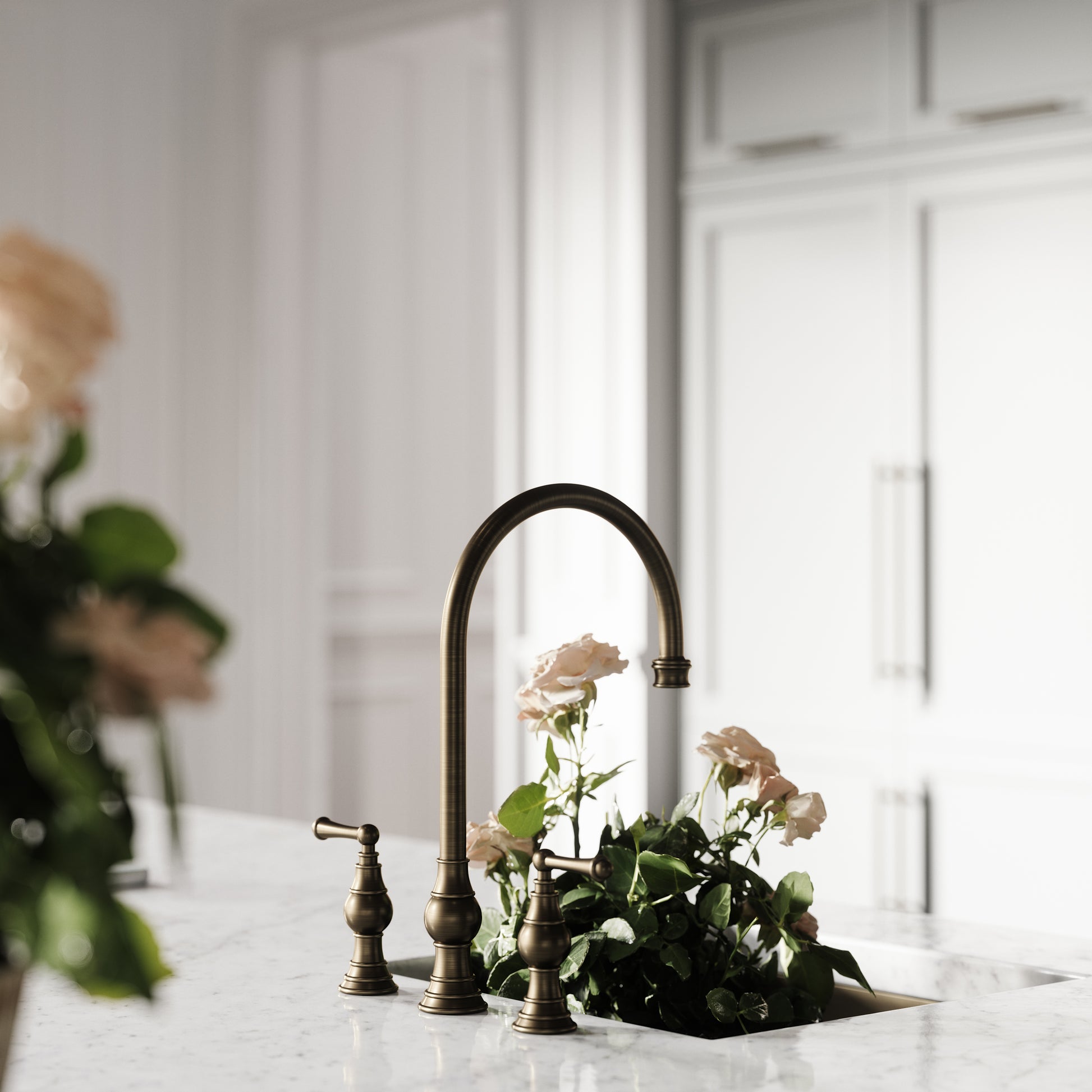 Grantley 3-Hole Traditional Kitchen Tap Brushed Bronze
