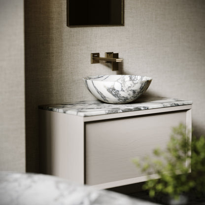 Italia Arabescato Marble Countertop Basin 400mm