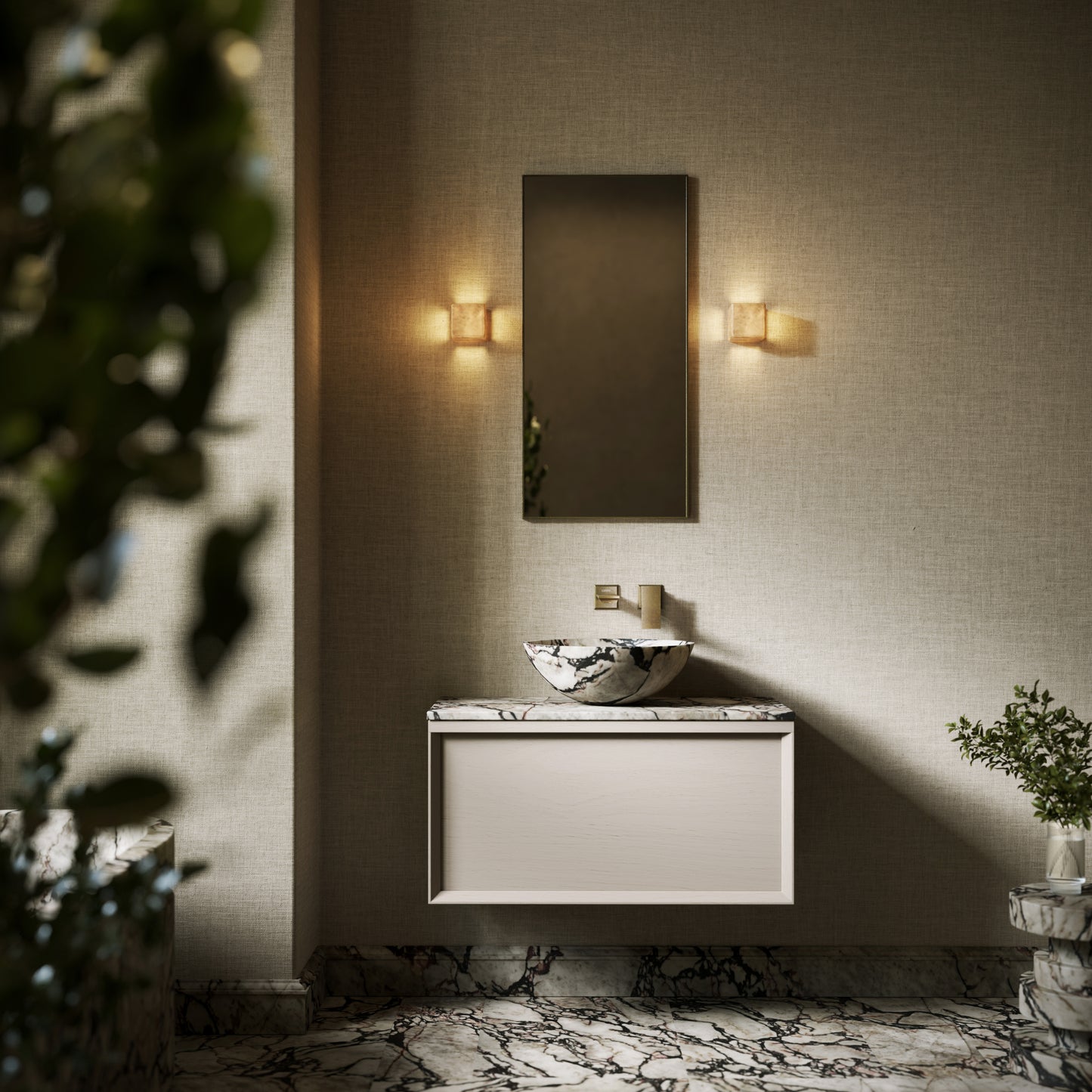Italia Calacatta Viola Marble Countertop Basin 400mm