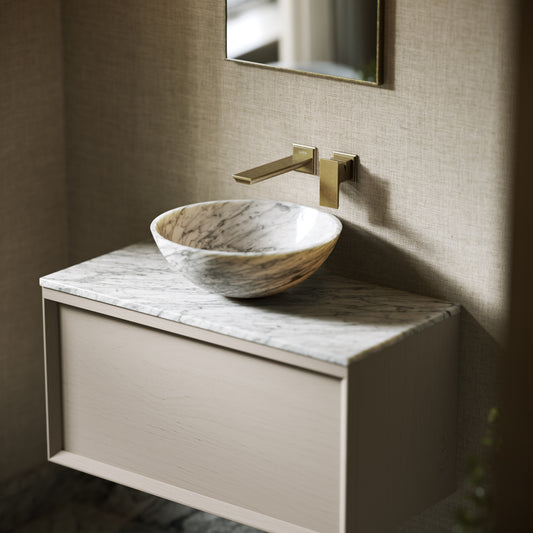 Italia Carrara Marble Countertop Basin 400mm
