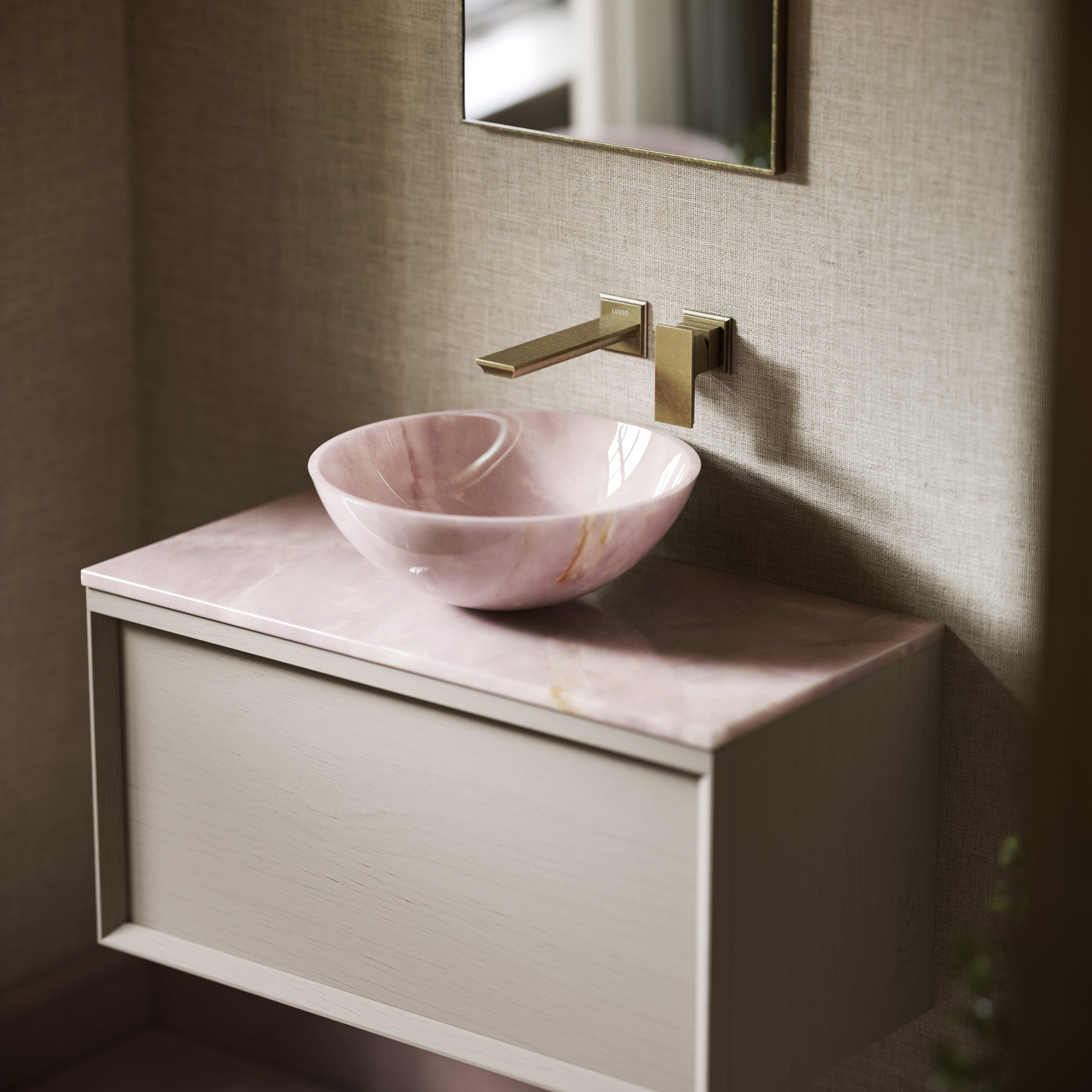 Annabel Pink Onyx Countertop Basin 400mm