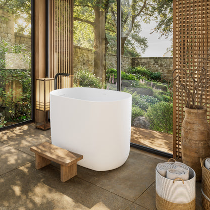 Lusso Light Kumo Freestanding Japanese Soaking Bath 1000mm