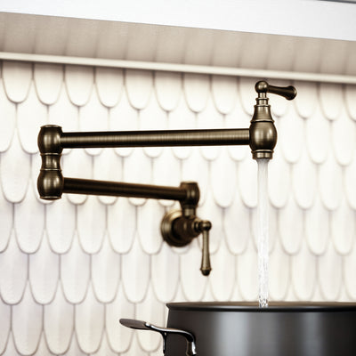 Kempton Traditional Kitchen Pot Filler Tap Brushed Bronze