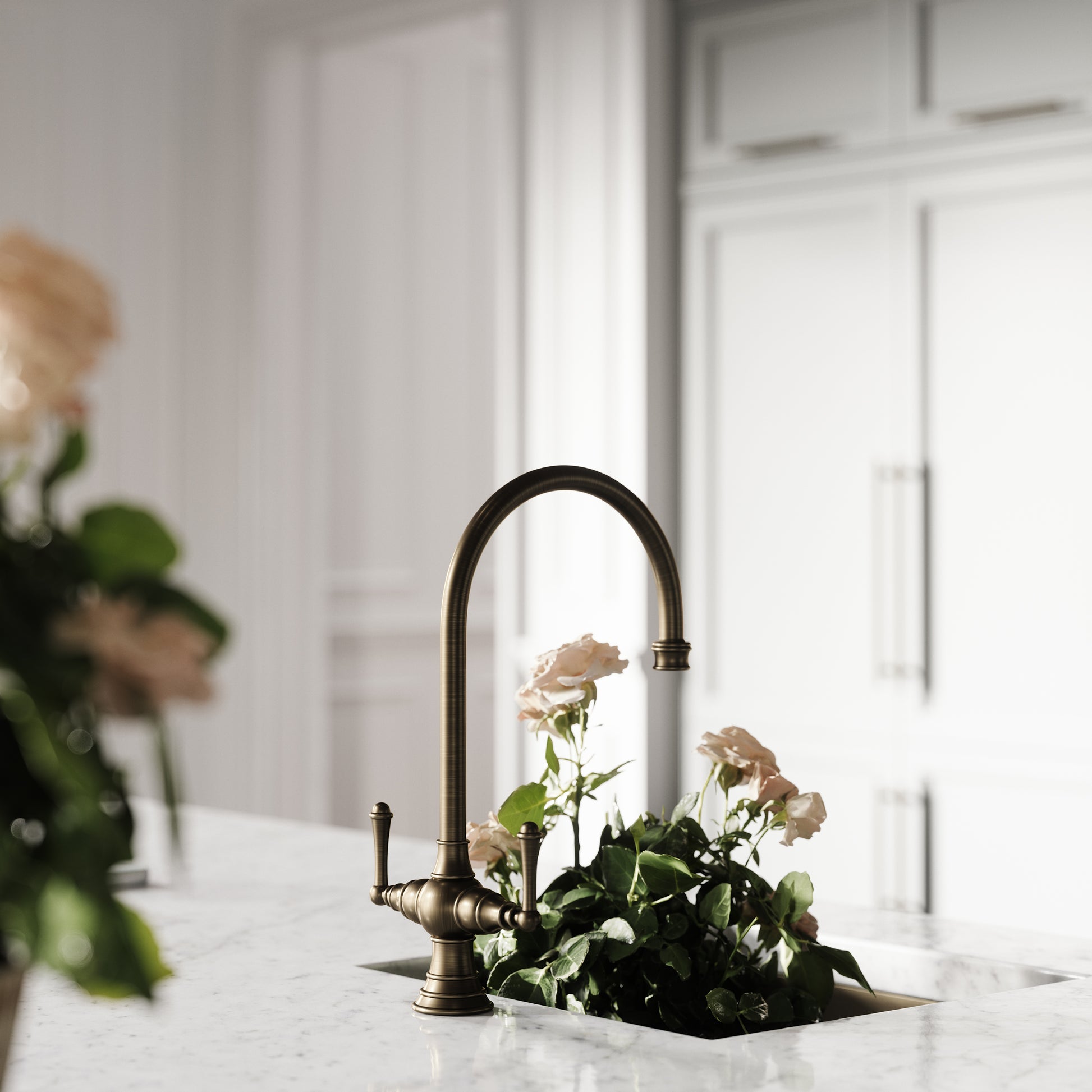 Lambeth Single Hole Traditional Kitchen Tap Brushed Bronze