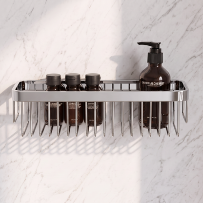 Luxe Chrome Large Shower Storage Basket