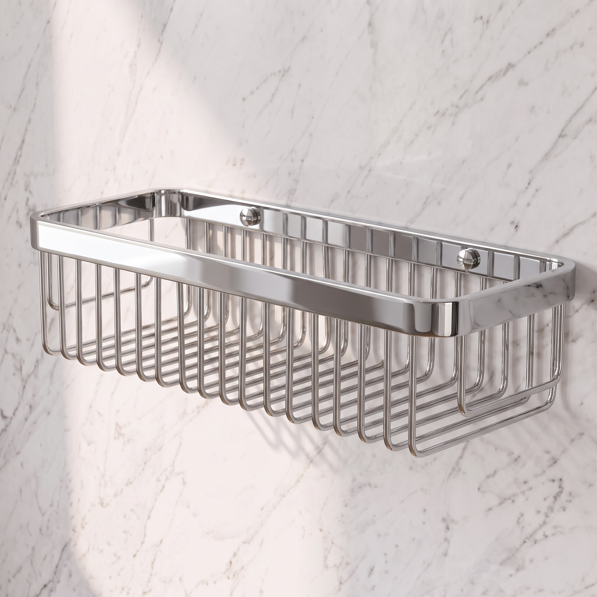 Luxe Chrome Large Shower Storage Basket