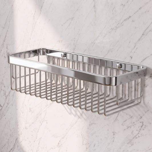 Luxe Chrome Large Shower Storage Basket