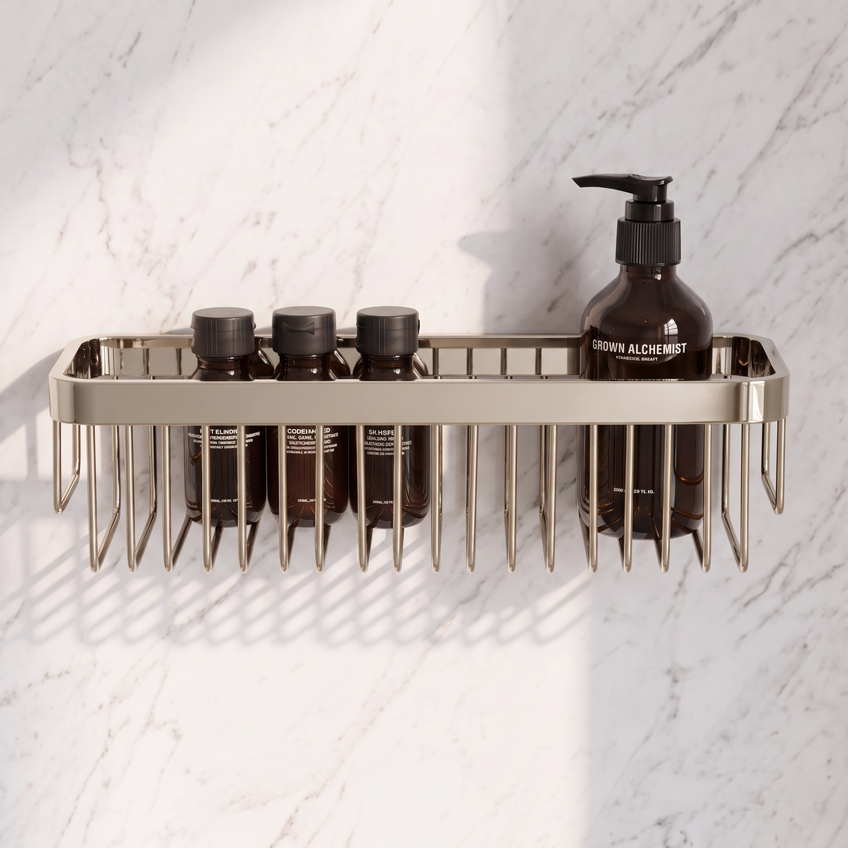 Eton Polished Nickel Large Shower Storage Basket